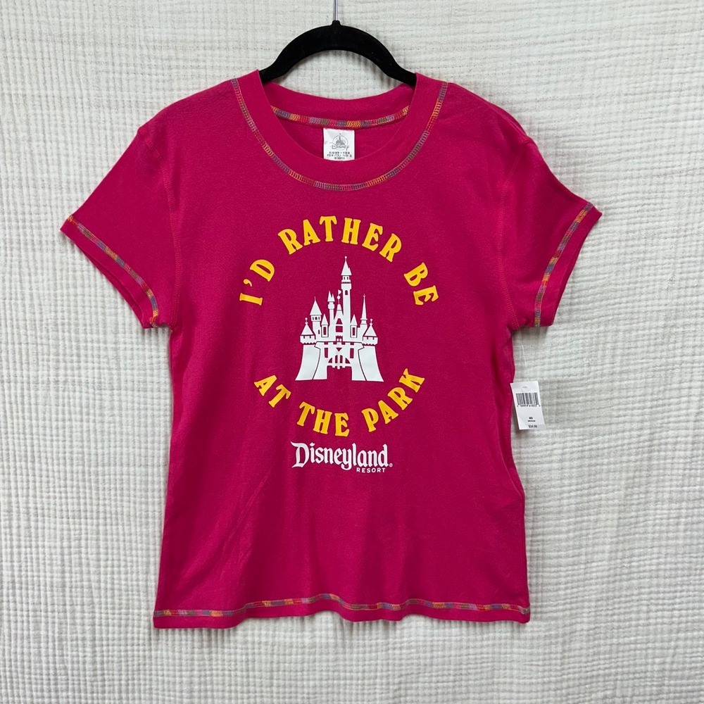 Disney Parks Disneyland Resort Id Rather Be At The Park Pink T-Shirt Medium NWT